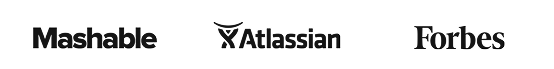 Company logos - Mashable, Atlassian, Forbes